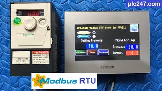 Proface HMI quotModbus RTUquot Schneider ATV312 VFD [upl. by Varion]