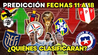 PREDICCIÓN FECHAS 11 A 18 Eliminatorias Sudamericanas Mundial 2026 [upl. by Valerio]