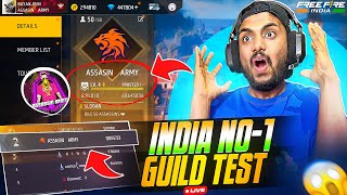 LIVE V BADGE GUILD TEST ASSASSINS ARMY IS LIVE Free Fire india 10000000 Subscribers challenge [upl. by Englis863]