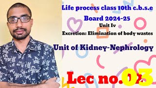 Lec no03 LIFE PROCESS UNIT IV EXCRETION Ultrafiltration and Haemodialysis [upl. by Mick]