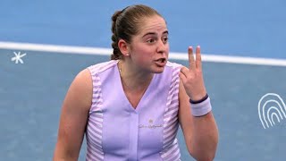 Jelena Ostapenko shouts at umpire against Azarenka  2024 Brisbane [upl. by Rudin]