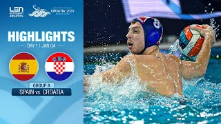 Spain vs Croatia Highlights  Group A  European Water Polo Championships 2024 [upl. by Corney]