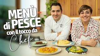 MENÙ DI PESCE CON IL TOCCO DA CHEF  4 ricette con chefsebastianfitarau di GialloZafferanoTV [upl. by Rawley]