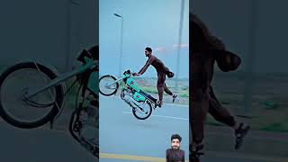 Bike Wheeling bikeonewheeling wheeliebike viralshort viralvideo heavydress [upl. by Adnohrahs]