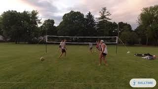 Grass Volleyball Triples  Pickup Games Part 2  61124 [upl. by Aihseken984]