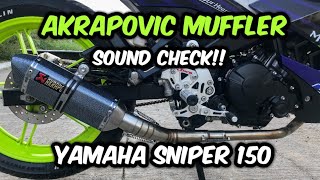 AKRAPOVIC EXHAUST MUFFLER SOUND CHECK  YAMAHA SNIPER 150  JAYRIDEZ [upl. by Gabby]