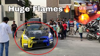 NISSAN GTR Shooting Huge FLAMES 🔥 IN INDIA People Screaming amp Public Reactions [upl. by Peltz]