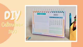 DIY PAPER CALENDAR CALENDARIO DE ESCRITORIO 2022🗓✨ [upl. by Nanaek]