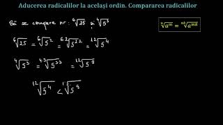 Aducerea radicalilor la același ordin Compararea radicalilor  LectiiVirtualero [upl. by Edobalo334]
