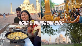 Agra amp Vrindavan vlog  Taj Mahal Nidhivan Iskcon temple [upl. by Basile745]