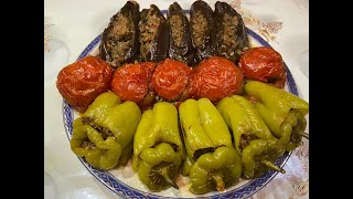 ÇOX LƏZZƏTLİ 🥰BADIMCAN  BİBƏR  POMİDOR 🥰DOLMASI [upl. by Stoat952]