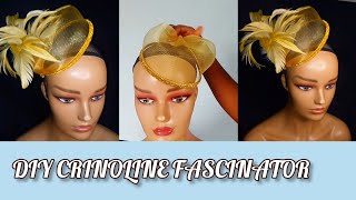 How to create this Elegant Crinoline Fascinator design  DIY  Feather Fascinator [upl. by Selig404]