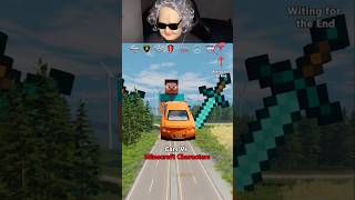 Cars vs Minecraft Characters 😂❌ BeamNGDrive shorts minecraft beamngdrive [upl. by Doomham386]