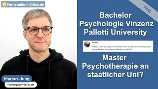 Bachelor Psychologie im Fernstudium – dann Master Psychotherapie an Universität [upl. by Rolo]