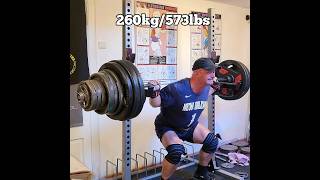 Squat From Pins 260kg573lbs attempt [upl. by Dalis]