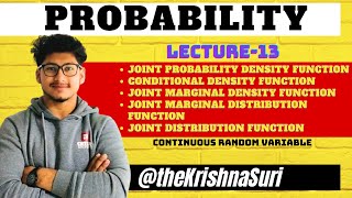 Joint probability density function  2d marginal density function  2d conditional density function [upl. by Ahseiyn]