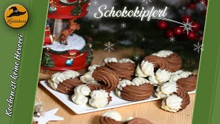 Schokokipferl mit feiner Kaffeecreme  Weihnachtsbäckerei [upl. by Chap]