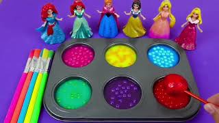 Satisfying Video I How to make Princess Lolipops in to Heart Pool AND Rainbow Painted Cutting ASMR [upl. by Dewain]