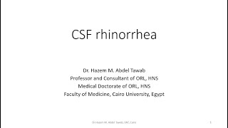 CSF Rhinorrhea [upl. by Betsy]