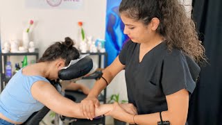 ASMR Physiotherapy technician Female Chair Massage  Hand Arm Sleep Massage [upl. by Seaddon]