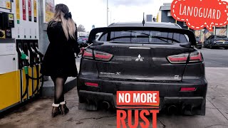 Evo X underbody rust protection Lanoguard Mitsubishi Lancer Evolution x No more rust  How to [upl. by Htevi]