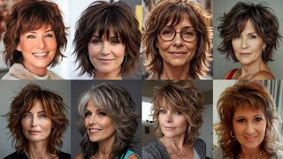 Stylish Shag HairStyles With Bangs For Women Over 40 That Will Freshen Your Look [upl. by Ileek920]