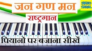 Jana Gana Mana National Anthem Easy and Slow Piano Tutorial With Notes [upl. by Devon]