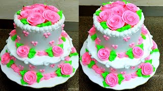 Best Two Tier Cake Design  Latest 2 Tier Cakes  Two Tier Cake Decorating ideas cake [upl. by Jacquette]