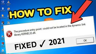 How to fix dynamic link library Kernel32dll Error in Windows 7  Entry Point not found KERNEL32dll [upl. by Lamee]