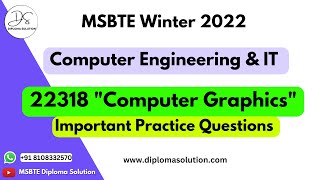 22318 Computer Graphics Important Questions for MSBTE Exam  CO IT 3 Semester 🤩 [upl. by Nevak]