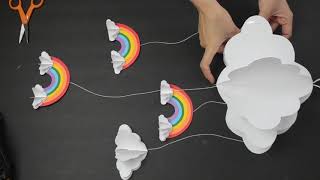 3D Hanging CloudsRainbows DIY  Nursery Wall Hangings  Cloud Mobile  Nursery Wall Decor [upl. by Ignatzia387]