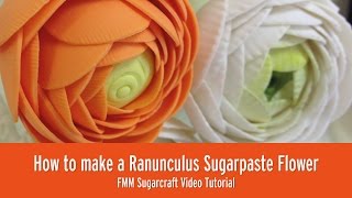 How to make a Ranunculus Fondant Flower [upl. by Roma]