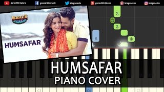 Humsafar Badrinath Ki DulhaniaHindi SongVarun Dhawan Alia BhattPiano Chords Tutorial Instrumental [upl. by Marceau]