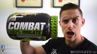 MusclePharm Combat 100 Isolate Protein Powder Supplement Review  MassiveJoescom Raw Review [upl. by Adnouqal615]