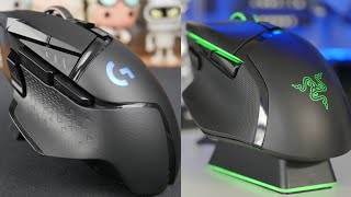 Razer Basilisk Ultimate vs Logitech G502 Lightspeed  featurerich gaming mice [upl. by Ylicis]