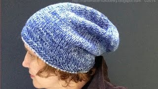 WATCH How To KNIT SLOUCHY Simple Hat 4 Advanced Beginners [upl. by Etnod]