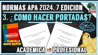 PORTADAS SEGÚN NORMAS APA 2024  PARA TRABAJOS ACADÉMICOS TESIS Y PUBLICACIONES 7ma ed [upl. by Elnukeda]