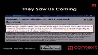 Black Hat USA 2012  Are You My Type Breaking net Sandboxes Through Serialization [upl. by Krueger]