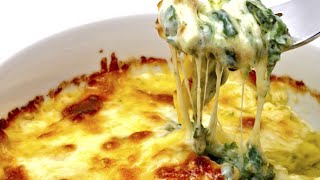 Baked Spinach with cheese Recipe  How To Cook Baked Spinach with cheese at Home  Recipes [upl. by Gnivri713]