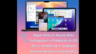 quotAPPLE Rilascia Nuove Beta di iOS e iPadOS 181 Vediamo Insieme Novità e Funzionalità [upl. by Abdulla]