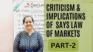 Criticism amp Implications Of Says Law Of Markets  Says Law Of MarketPart  2 [upl. by Annerb]