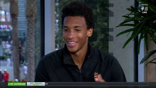 Felix Auger Aliassime  2019 Indian Wells First Round Tennis Channel Desk Interview [upl. by Nrek]