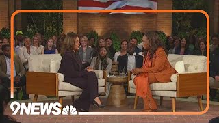 Kamala Harris speaks with Oprah at campaign event in Michigan [upl. by Aynekat]