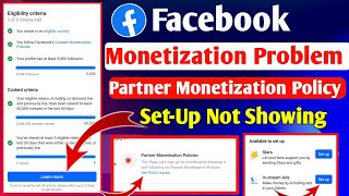 Facebook Monetization Problem  partner monetization policies  Facebook monetization policy issues [upl. by Saretta]