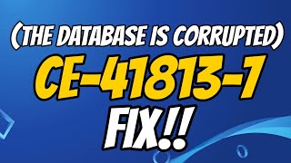 How to fix ps4 error code CE418137 or the database is corrupted [upl. by Aekim]