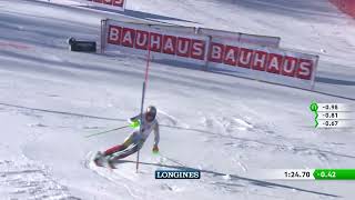 Henrik Kristoffersen 1st place Chamonix Mens Slalom 2 FIS Alpine [upl. by Nelhsa]