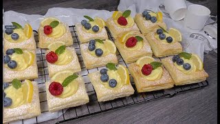 RICETTA DELIZIOSA in 5 minuti SFOGLIATINE con Crema Pasticcera RICETTA semplice e velocissime [upl. by Alyal]