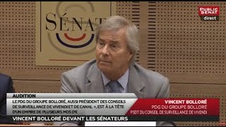 Audition en direct de Vincent Bolloré  Les matins du Sénat 22062016 [upl. by Dlanger857]