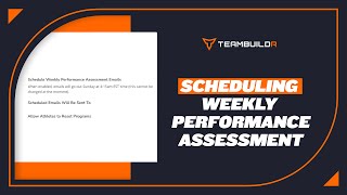 Scheduling the Weekly Performance Assessment [upl. by Wileen]