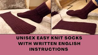 Knitting Very Easy Socks For Ladies amp Men  Woolen Socks  Booties  Slippers  Written Instruction [upl. by Macdermot]